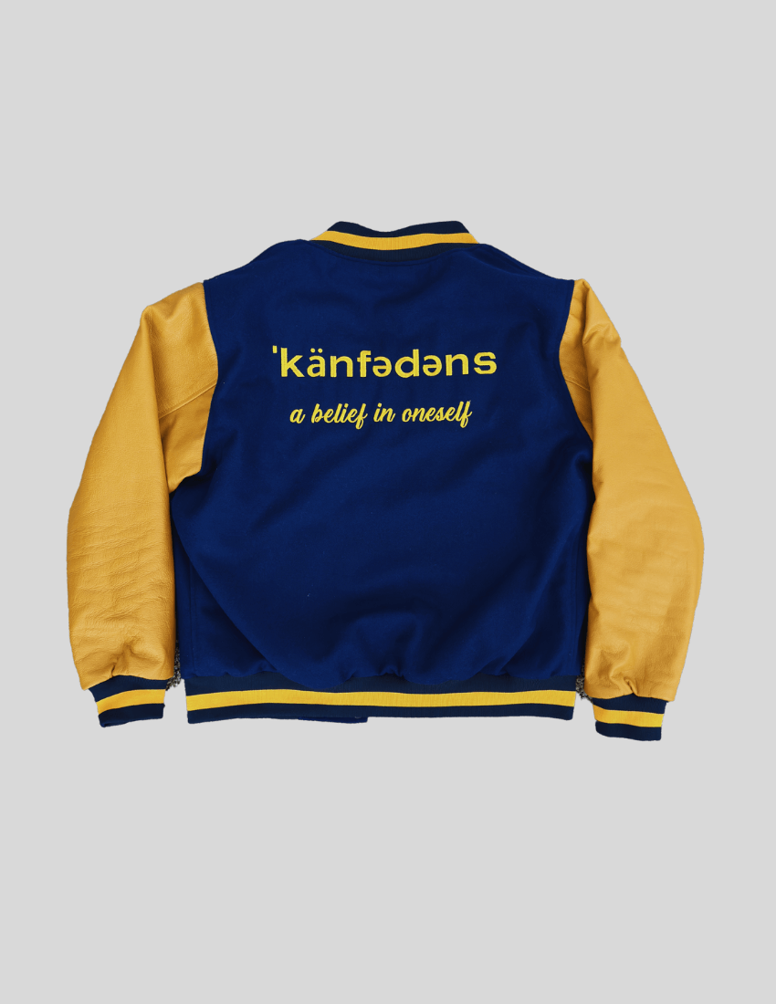 Xtring Family Men's Kanfedence (Confidence) Varsity Jacket in Royal Blue - LIMITED EDITION